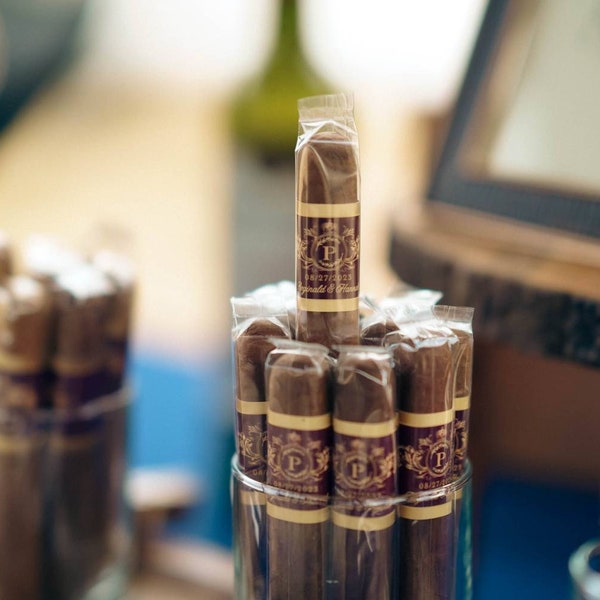 Custom Cigar Bands - Printed for you -  Cigar Labels for Wedding Cigar Bar - Classy Cigar Bands - your colors