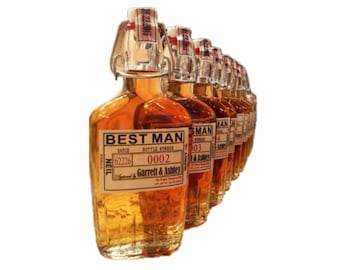 Personalized Groomsmen Proposal Flask, Custom Labeled 500ml Liquor Bottle