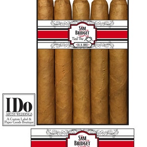 We Tied the Knot Cigar Bands - Be My Groomsmen Cigar Bands - Proposal Cigar Bands - Wedding Party Labels - Cigar Bar - 16 bands