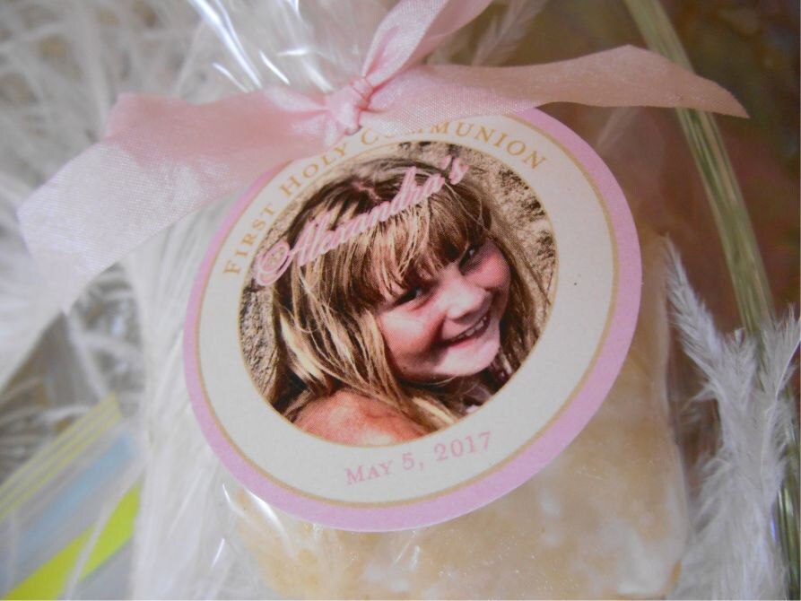 set of 50 Personalized First Holy Communion Favor Tags Girl with Black Hair set of 50 Personalized First Holy Communion Favor Tags Girl with Black Hair