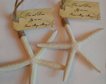 Starfish Placecards - Wedding Starfish - 1 Starfish with Tag - Beach Christmas - add to gifts