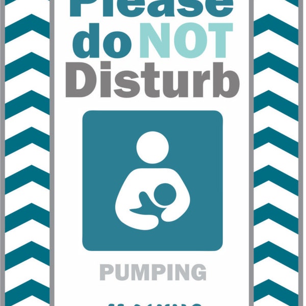 Laminated Breast Feeding Do Not Disturb Door Hanger - Great for Work - Customizable