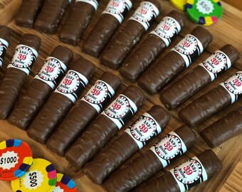 Chocolate Cigar Wraps - Custom Printed for you -  Candy Cigar Labels for Weddings - Personalized with your design - your colors