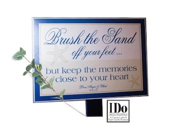 Sand Paint Brush Sign - Beach Destination Wedding Sign - Sand Brush Sign - Brush the Sand from your feet Sign - Custom Sign 8 x10 w/18"stick