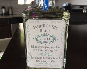 Father of the Bride Whiskey Label   Father of the Groom Liquor Label   Customizable