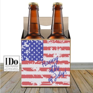 Beer Carton and Label - Personalized Four Pack Box & Label - Beer Carrier Box and Custom Label - Tuxedo Groomsmen Proposal for a 4pk