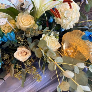 Glittery Starfish, Wired Seashells and Sea Urchins for Wedding Bouquets and Centerpieces image 8