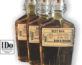 Groomsmen Proposal Flask Labels Whiskey Bottle Labels Craft Liquor Labels Custom Wedding Party Gifts Just the Label