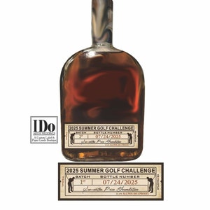 Golf Tournament Labels - Liquor Labels - Bourbon - Whiskey Labels for Golf Matches, Customizable Message - Prizes for Tournaments