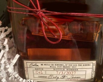 Officiant Proposal - Custom Inspired Whiskey Bottle Adhesive Labels - Will You Marry Us? - CUSTOMIZE 375ml, 750ml, 1000ml