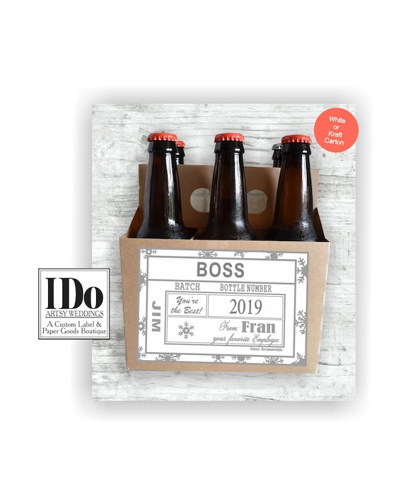 Boss Beer Carton And Label For The Boss Personalized Six Etsy