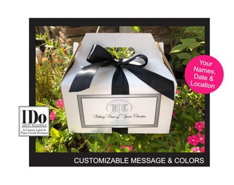 Hotel Wedding Box - Welcome Wedding Gable Box - Custom Hotel Guest Box - Wedding Guest Favors - Guest Gift - w/Ribbon & label attached