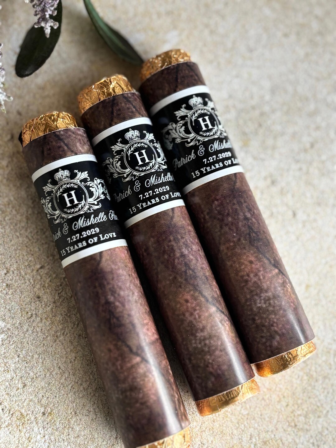 BULK Custom Cigar ROLO Bands - Custom Anniversary Cigar Labels - Cigar ...