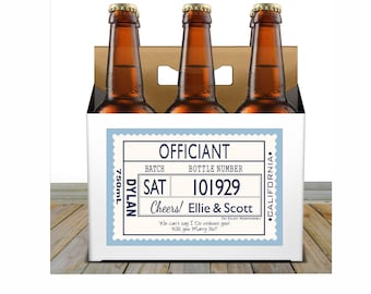 Personalized Officiant Beer Carrier – Custom 6-Pack Box & Label