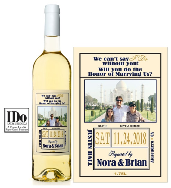 Groomsmen Proposal Photo Label Wedding Bottle Labels Groomsmen Wine