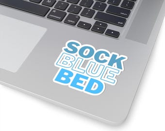 Sock, Blue, Bed-SLP Sticker