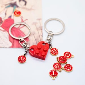Herz-Schlüsselanhänger-Set, Jubiläumsgeschenk, ursprünglicher Herz-Schlüsselanhänger, Geschenk für Paare, Block-Schlüsselanhänger, Herz-Schlüsselanhänger, Valentinstagsgeschenke