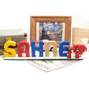 Custom Brick Name Sign,Unique Name Gift for Boys & Girls,Birthday Gift,Gift for block-obsessed, Building Blocks Name,Perfect Christmas Gifts
