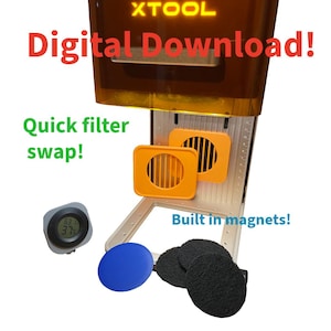 Pre Filter for xTool F2 Laser engraver, Activated Carbon Filtering, Digital Download!