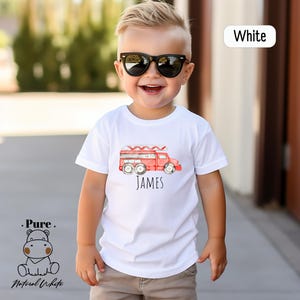 Personalized Fire Truck Toddler Shirt: Future Firefighter Bodysuit