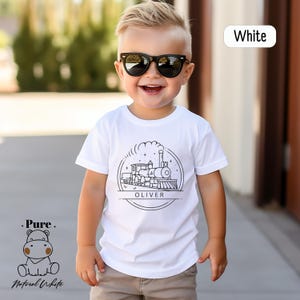 Personalized Name Locomotive Toddler Shirt, Custom Machinist Name Baby Bodysuit, Railroad Toddler, Custom Name Train Bodysuit Railfan Gift