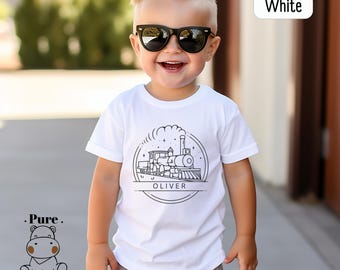 Personalized Locomotive Toddler Shirt: Custom Name Train Bodysuit