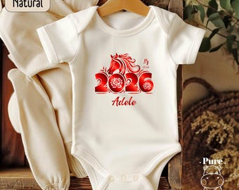 Personalized Year of the Horse Baby Bodysuit, Chinese New Year 2026
