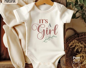 It's A Girl Baby Bodysuit, Gender Reveal Gift, Retro Birthday