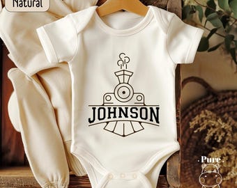 Custom Train Baby Bodysuit: Railroad Conductor Toddler Shirt