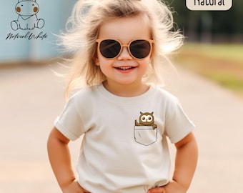 Owl Pocket Toddler Shirt: Animal Lover Gift