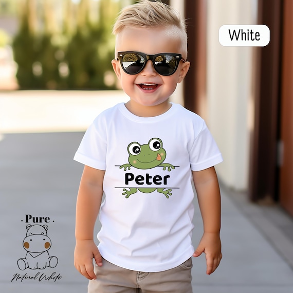 Personalized Retro Frog Toddler Shirt, Custom Baby Bodysuit