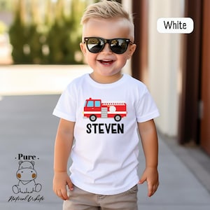 Personalized Fire Truck Shirt: Firefighter Baby Bodysuit