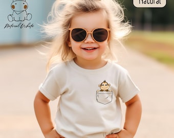 Pocket Monkey Toddler Shirt: Animal Lover Gift