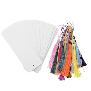 Zakładki do książek z frędzlami | 300 g/m² | Papier akwarelowy, karton | Malowanie, rysowanie | Zestaw zakładek do książek | Zestaw do samodzielnego wykonania zakładek | Materiały rzemieślnicze
