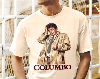 Black Print: Columbo V2 T SHIRT Tee Vintage Poster Natural 12