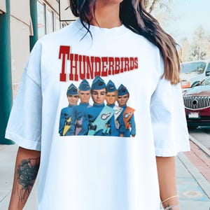 Thunderbirds V6 Natural T Shirt movie poster retro vintage Cotton Men&#39;s Women&#39;s gift present