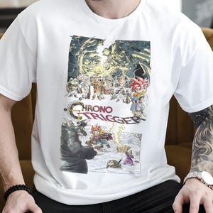 Chrono Trigger V6 Natural T Shirt movie poster retro vintage Cotton Men's Women's gift present