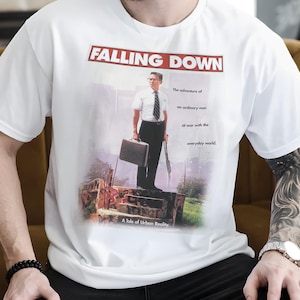 Falling Down V1 Natürliches T-Shirt Filmplakat Retro Vintage Baumwolle Herren Damen Geschenk
