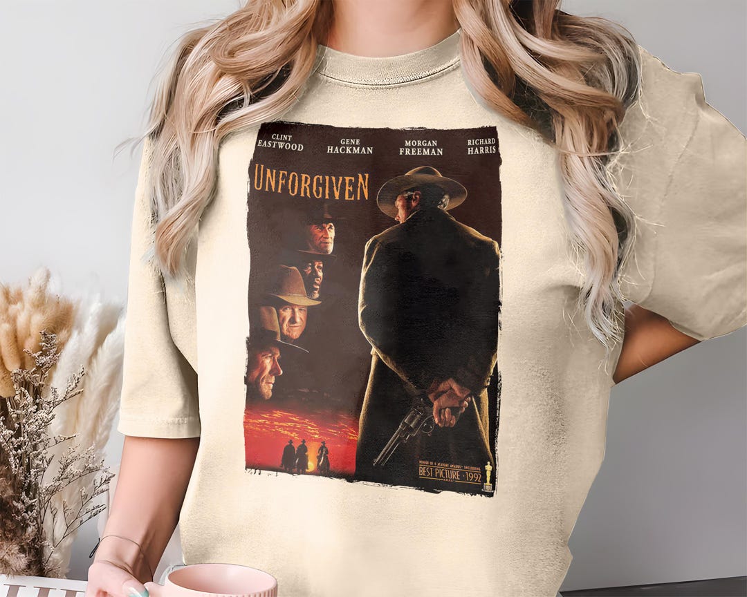 許されざる者 V10 ナチュラル Tシャツ 映画ポスター レトロ 