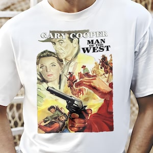 Man of the West V1 Natural T Shirt movie poster retro vintage Cotton Men's Women's gift present