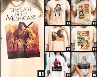 Last of the Mohicans V1-V7 Natural T Shirt movie poster retro vintage Cotton Men's Women's gift present