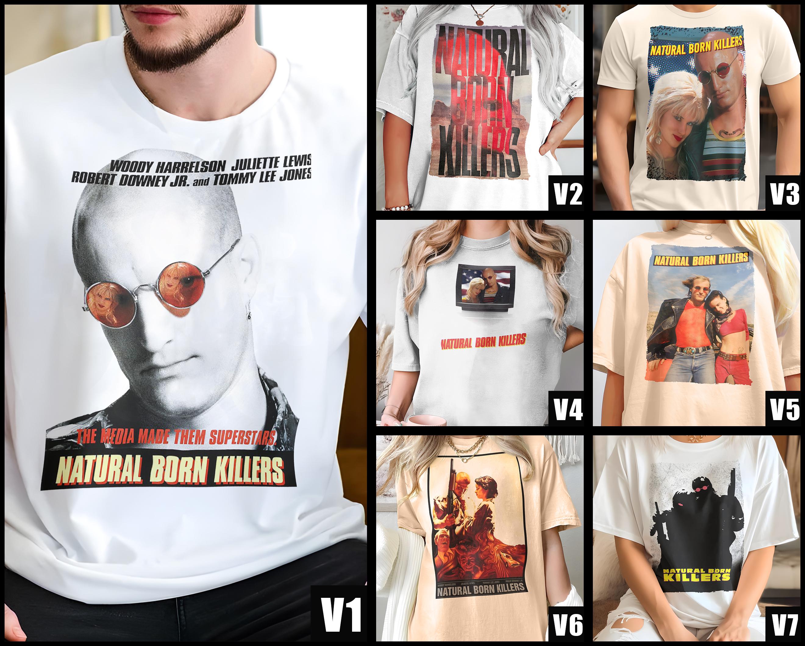 Natural Born Killers V1-V7 Natural T Shirt Movie Poster Retro