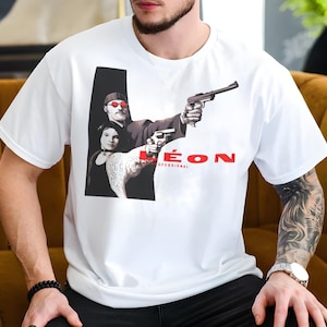 Leon Professional V9 Natural T Shirt movie poster retro vintage Cotton Men&#39;s Women&#39;s gift present