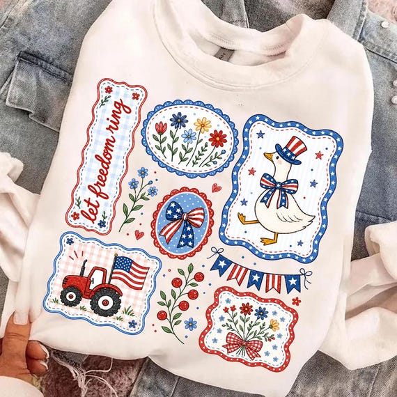 Retro Cottagecore Floral USA Goose Shirt, Country 4th of July Tee, Patriotic Goose Tshirt, Farmhouse Shirt, America 250th Gift
