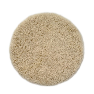Short Wool Round Sheepskin Cushion, Bleacher Seat Pad, Natural Sheepskin Seat Plates/Chair Pads, Shearling Sheepskin Seat Pad-Light Coffee