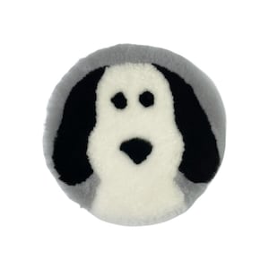 Short Wool Sheepskin Seat Cushion, Sheepskin Seat Plates/Chair Pads -Puppy Pattern