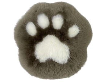 Long Wool Bear Paw Seat Cushion, Natural Sheepskin Seat Cushion, Seat Plates Sofa/Chair Pads, Comfort & Cute Seat Cushion-Mushroom Color
