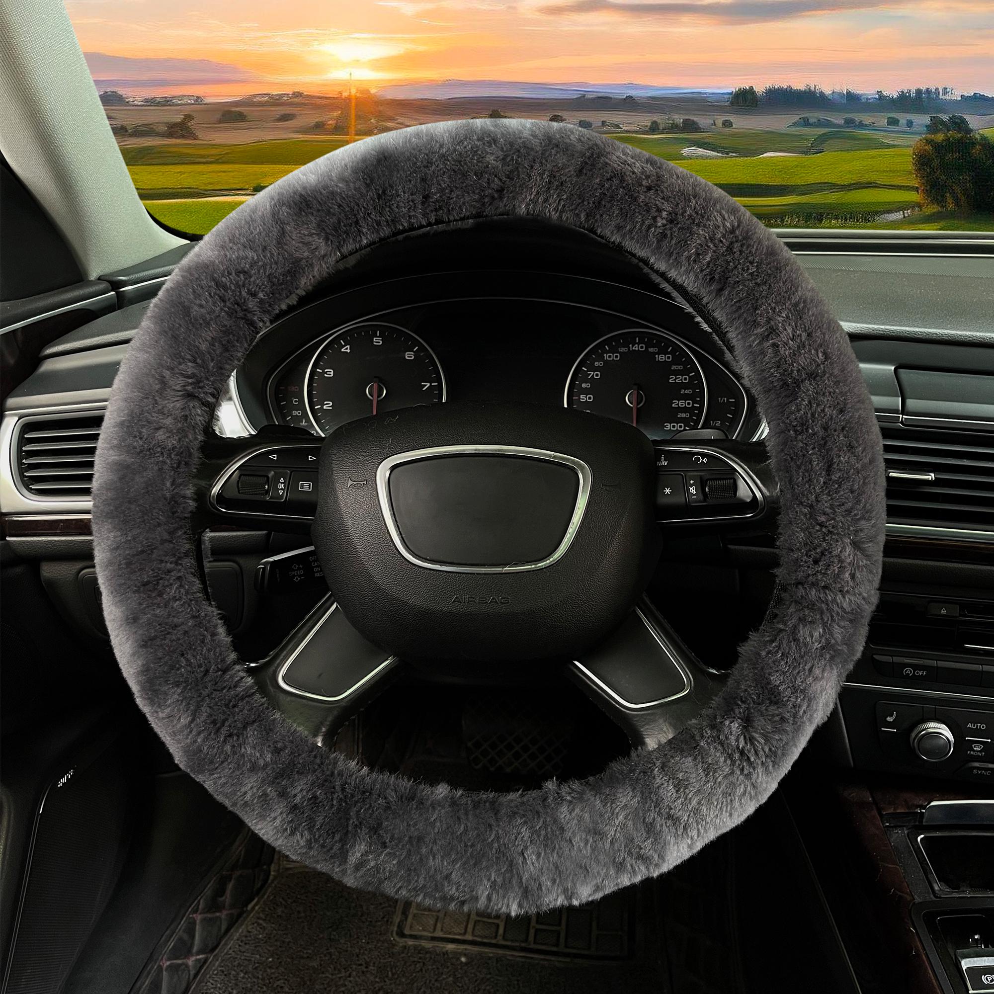 thumbnail image 2 of Lonestar Treasures Sheepskin Steering Wheel Cover – Choose Your Color! 2 of 5