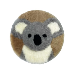 Short Wool Sheepskin Seat Cushion, Sheepskin Seat Plates/Chair Pads (Round)-Koala Pattern