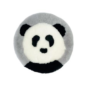 Short Wool Sheepskin Seat Cushion, Sheepskin Seat Plates/Chair Pads -Panda Pattern